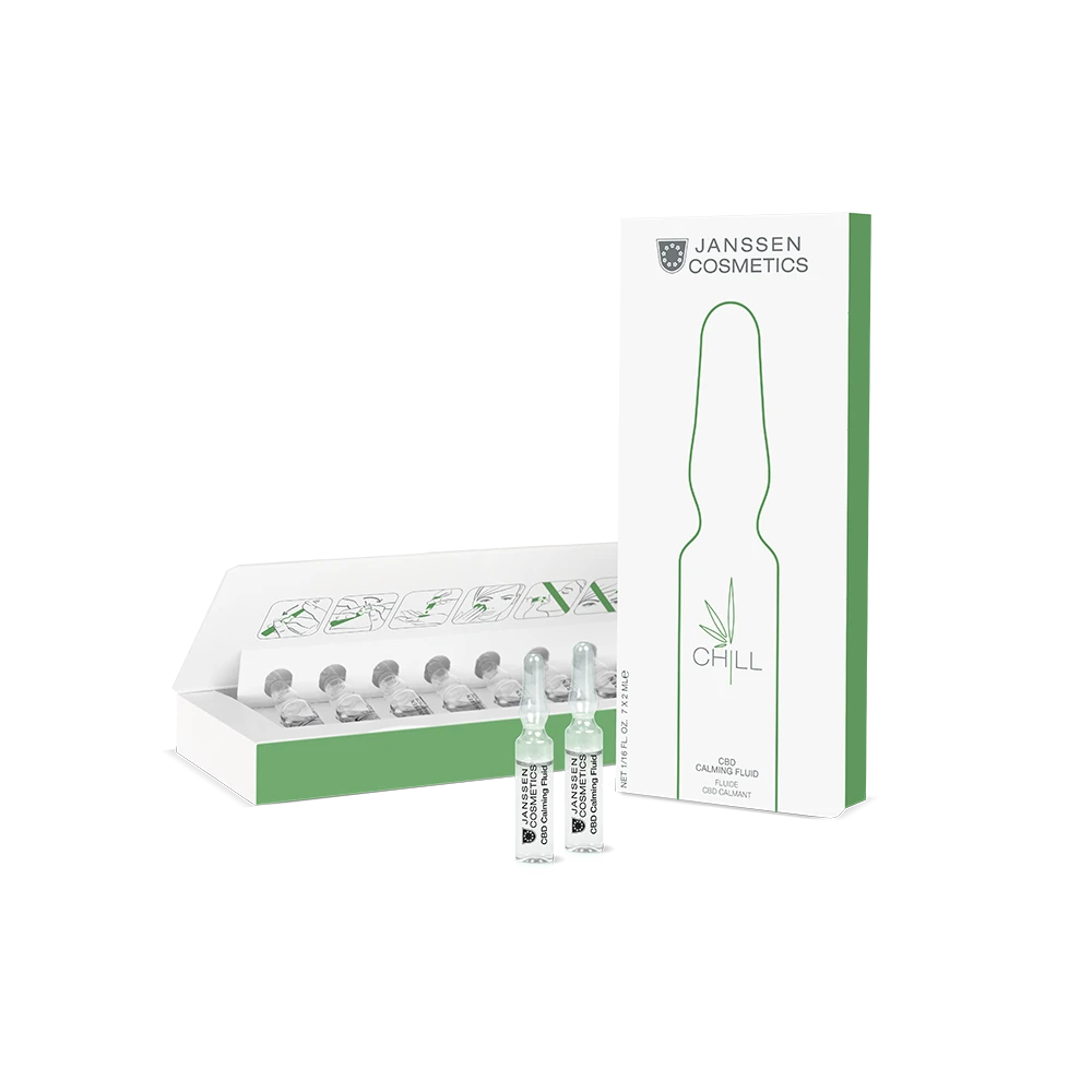 CBD Calming Fluid (Chill) l Rauhoittava ampulli stressaantuneelle & kipeälle iholle l Janssen Cosmetics