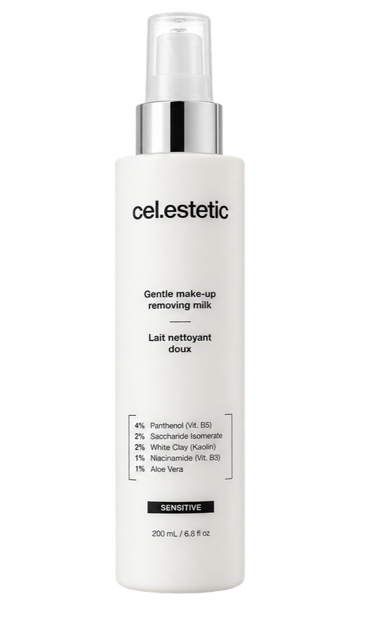GENTLE MAKE-UP REMOVING MILK l Hellävarainen puhdistusmaito kuivalle & herkälle iholle l Celestetic