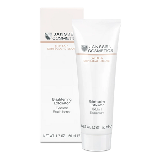 BRIGHTENING EXFOLIATOR l Kirkastava kaksoiskuorinta paksulle ja pigmentoituneelle iholle l Janssen Cosmetics