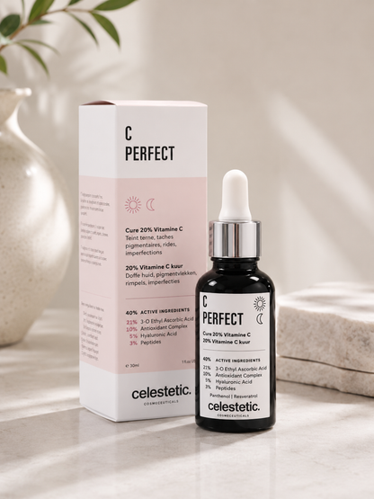 C PERFECT l Erittäin tehokas kirkastava C-vitamiiniseerumi samealle ja ikääntyvälle iholle l Celestetic